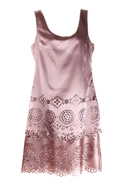 Béžové Saténové šaty — Stock fotografie