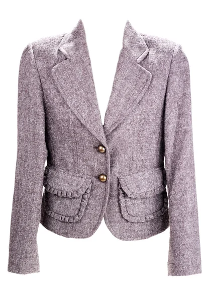 Brun feminin coat med knapp och pocket — Stockfoto