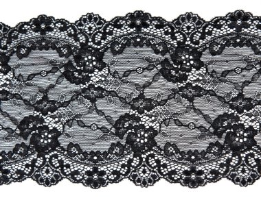 Black lace with pattern in the manner of flower clipart