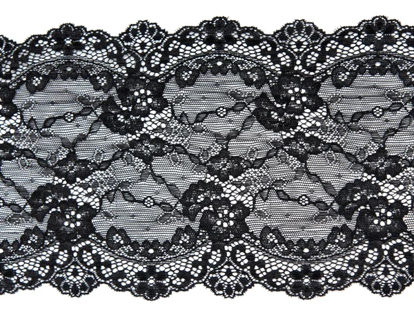Encaje negro con patrón en la forma de la flor —  Fotos de Stock