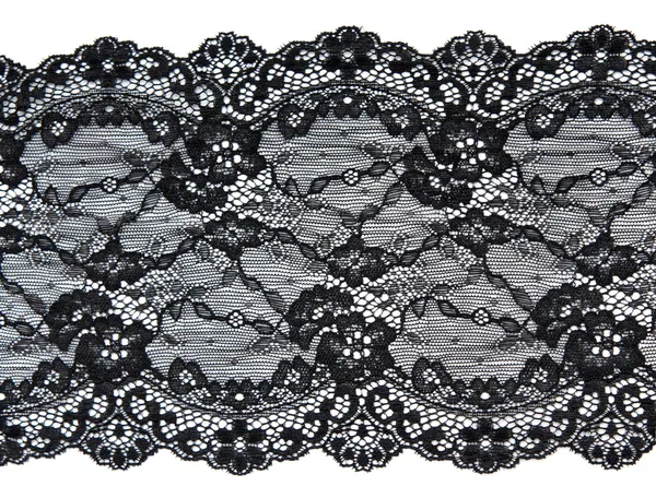 Encaje negro con patrón en la forma de la flor Fotos de stock libres de derechos