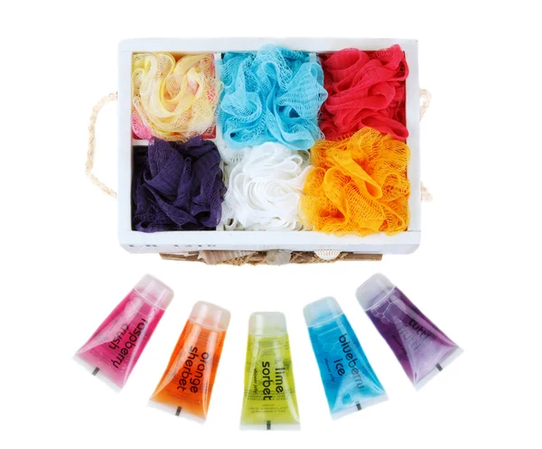 Set para esponjas de color baño —  Fotos de Stock