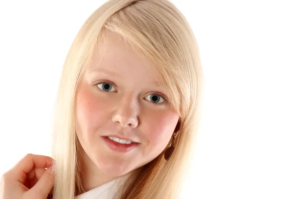 Portret van de jonge mooie blonde — Stockfoto