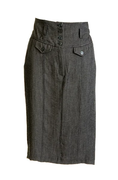 Falda femenina gris con botón — Foto de Stock