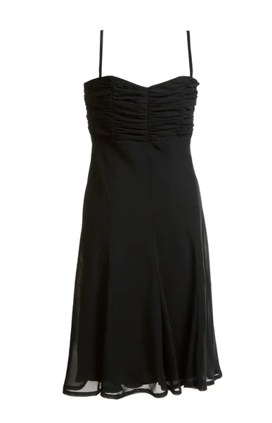 Чёрное вечернее атласное платье — стоковое фото