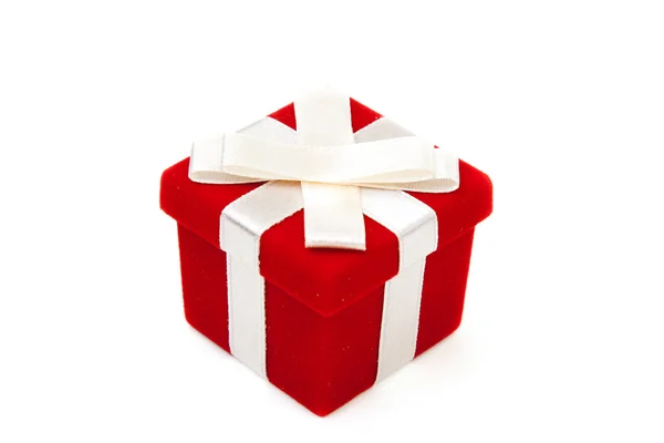 Red Gift Box Isolated White Background — Stock Photo, Image