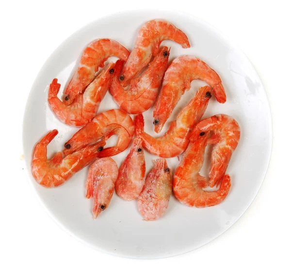 Plate frozen prawns — Stock Photo, Image
