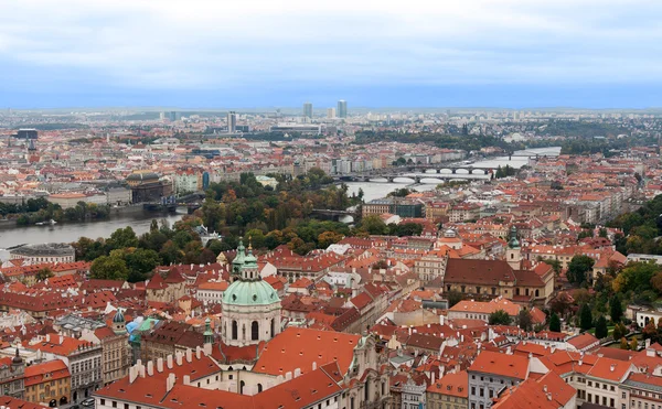 Vista Praga Topo Telhados Vermelhos — Fotografia de Stock