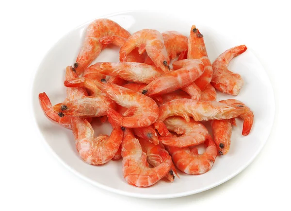 Plate frozen prawns — Stock Photo, Image