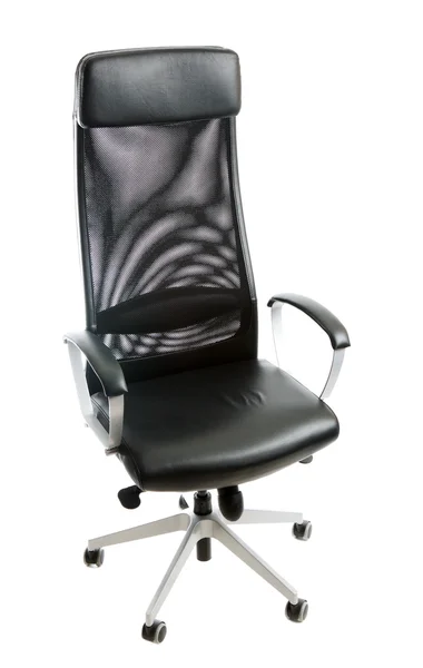Cadeira fácil de couro preto — Fotografia de Stock