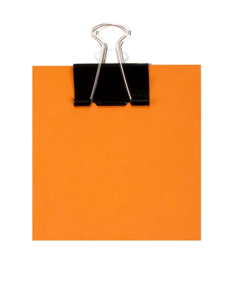 Catatan oranye dan staples hitam — Stok Foto
