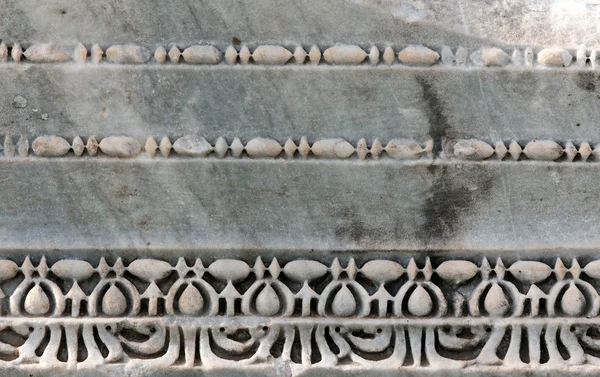 Carved Patterns Old White Marble — Stock Photo, Image