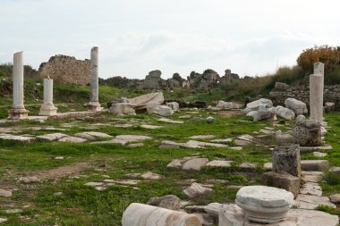 antik kalıntılar town Side, Türkiye