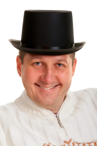 Portrait Man Bowler Hat White Background — Stock Photo, Image