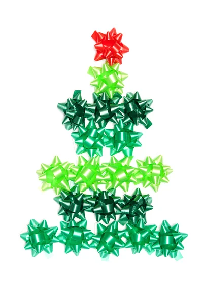 Spruce Green Gift Ribbon White Background — Stock Photo, Image