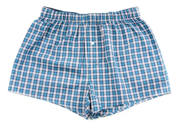 Men Plaid Shorts Isolated White Background — Stock Photo, Image