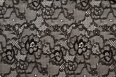 Background from black lace with pattern with form flower clipart