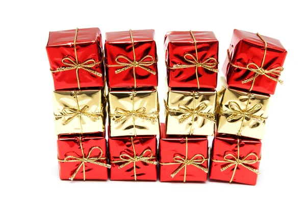 Geschenk rote Schachteln — Stockfoto