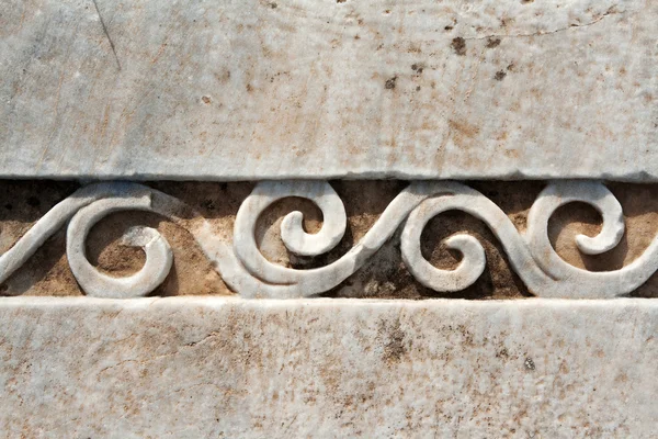 Carved Patterns Old White Marble — Stock Photo, Image