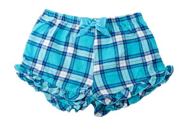 Plaid blue shorts isolated on white background clipart