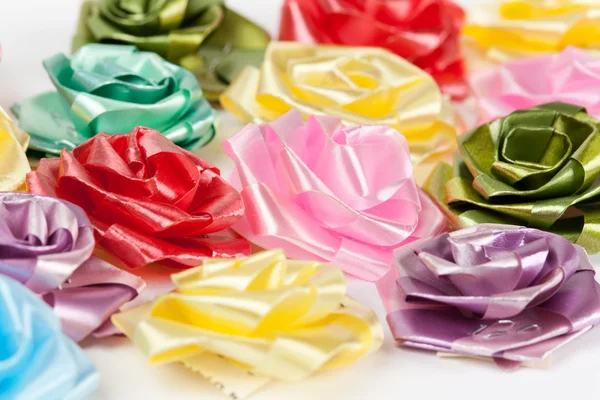 Background Color Gift Ribbons Flowers — Stock Photo, Image