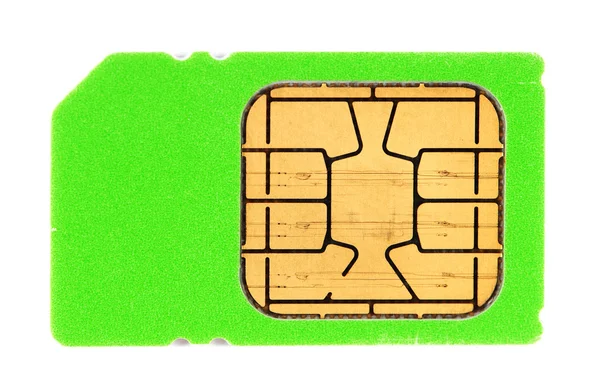 Green SIM card — Stock Photo, Image