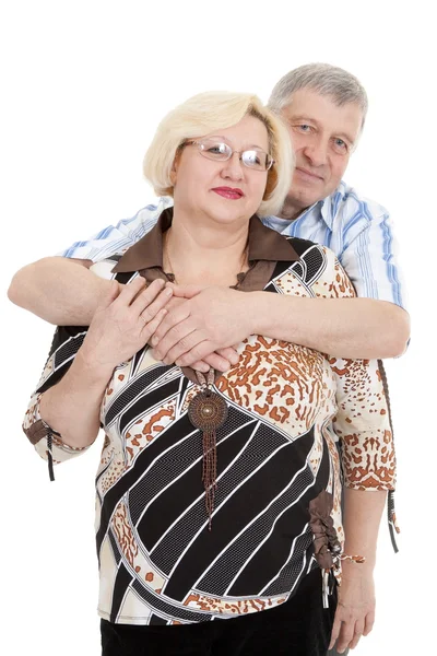 白い背景上の高齢者のカップルの肖像画 — ストック写真