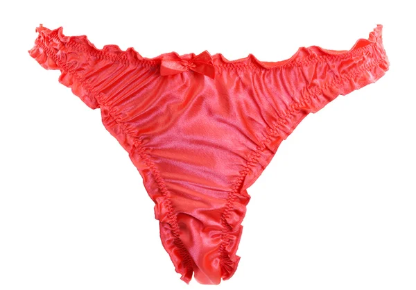 Ženské červené krajkové kalhotky — Stock fotografie