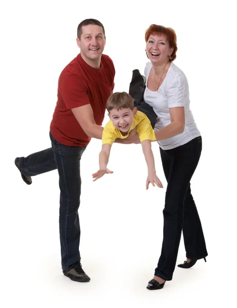 Mom Dad Holding His Son His Arms — Stock Photo, Image