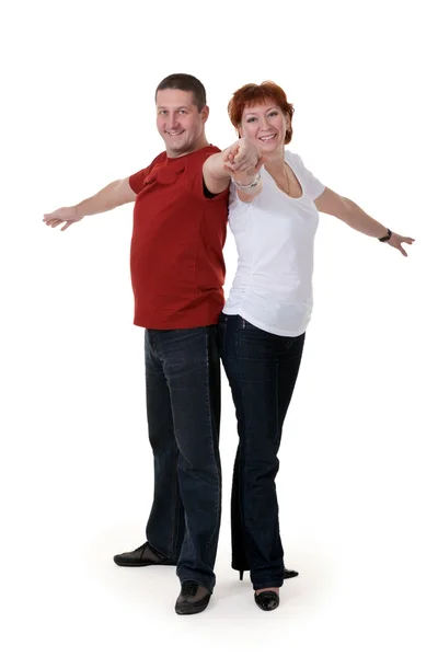 Couple in the pose of a monument Stock Image