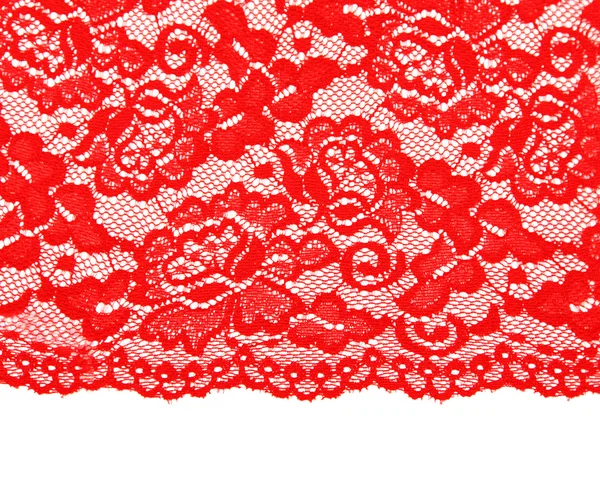 Encaje rojo con el patrón con la flor de forma — Stockfoto