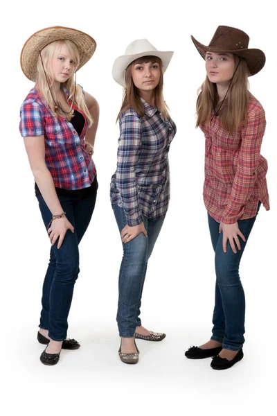 帽子の 3 人の女の子 — ストック写真