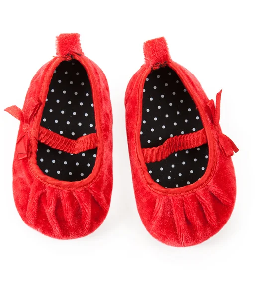 Red baby booties — Stock Photo, Image