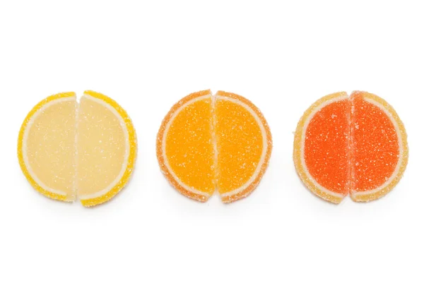 Üç yuvarlak jelly şeker — Stok fotoğraf