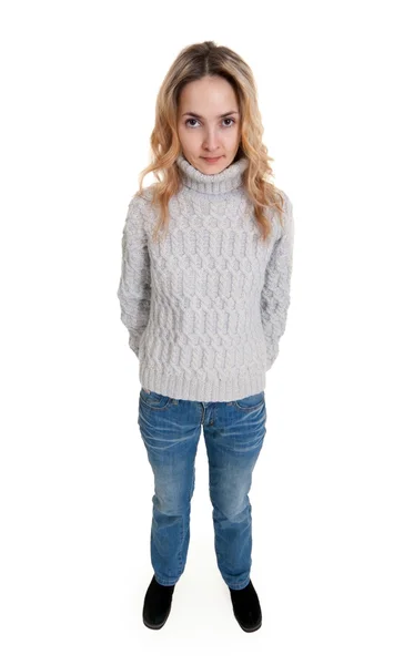 Κορίτσι σε ένα πουλόβερ — Φωτογραφία Αρχείου
