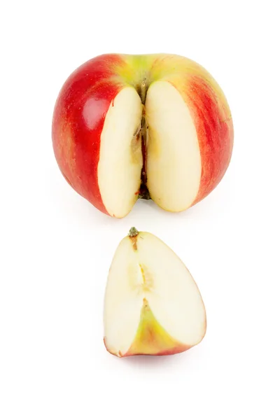 Schneiden Sie eine Scheibe roten Apfel — Stockfoto