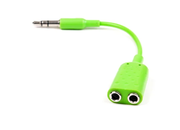 Green audio splitter — Stock Photo, Image