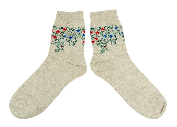 Pair of socks made of linen — Stock Photo, Image