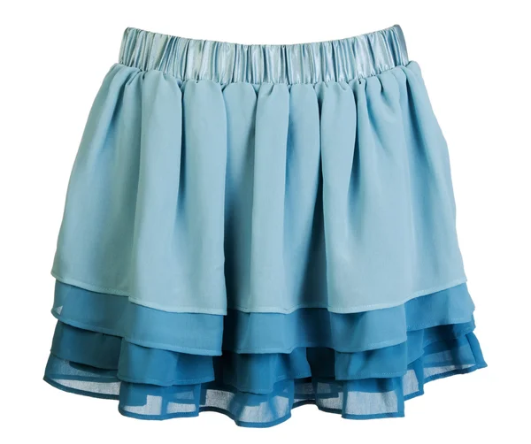 Blue satin mini skirt — Stock Photo, Image
