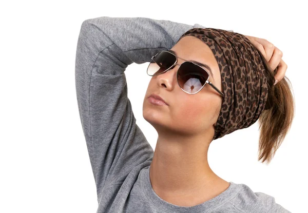 Retrato de uma menina com óculos — Fotografia de Stock