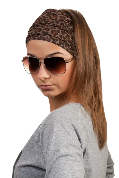 Retrato de uma menina com óculos — Fotografia de Stock