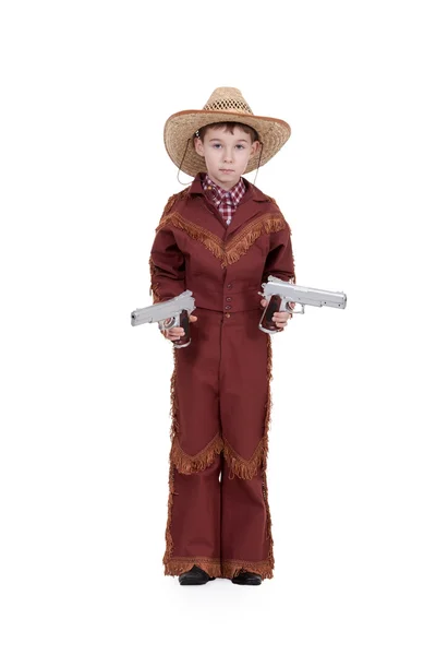 Pojke klädd som en cowboy — Stockfoto