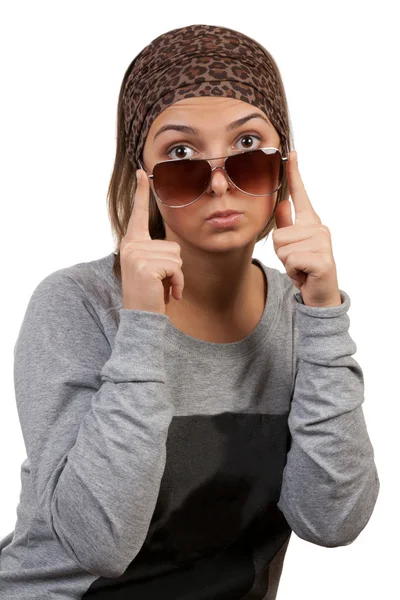 Retrato de una chica con gafas — Foto de Stock