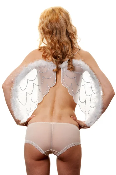 Голая девушка с ангельскими крыльями — стоковое фото