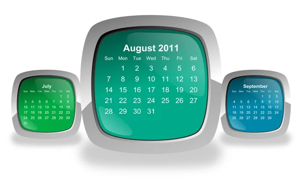 Calendario per agosto 2011 — Foto Stock
