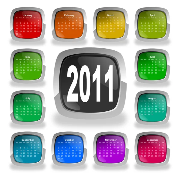Calendar for year 2011 — Stock Photo, Image