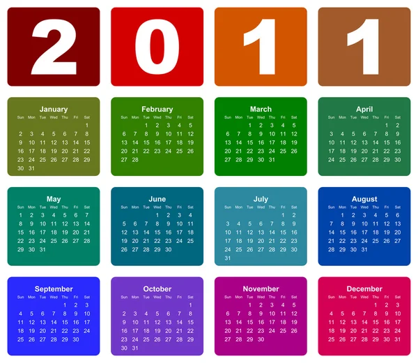 Calendar for year 2011 — Stockfoto