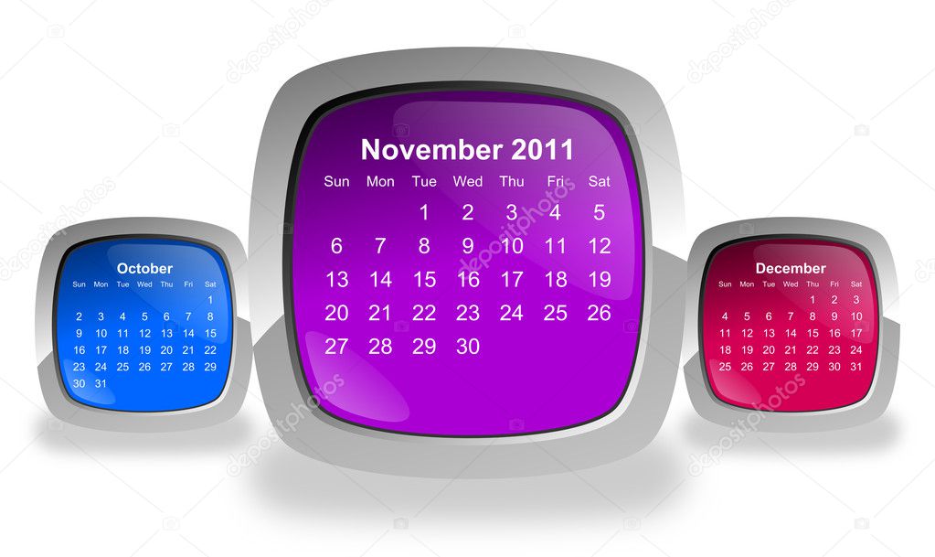 Calendar For November 2011 — Stock Photo © Alexwhite 3961318