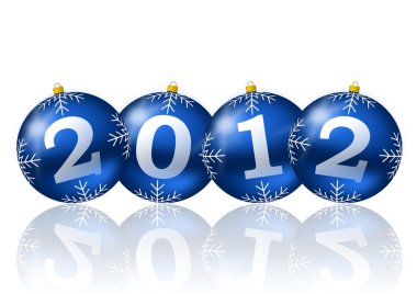 2012 new year illustration with christmas balls clipart