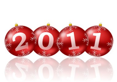 2011 new year illustration with christmas balls clipart